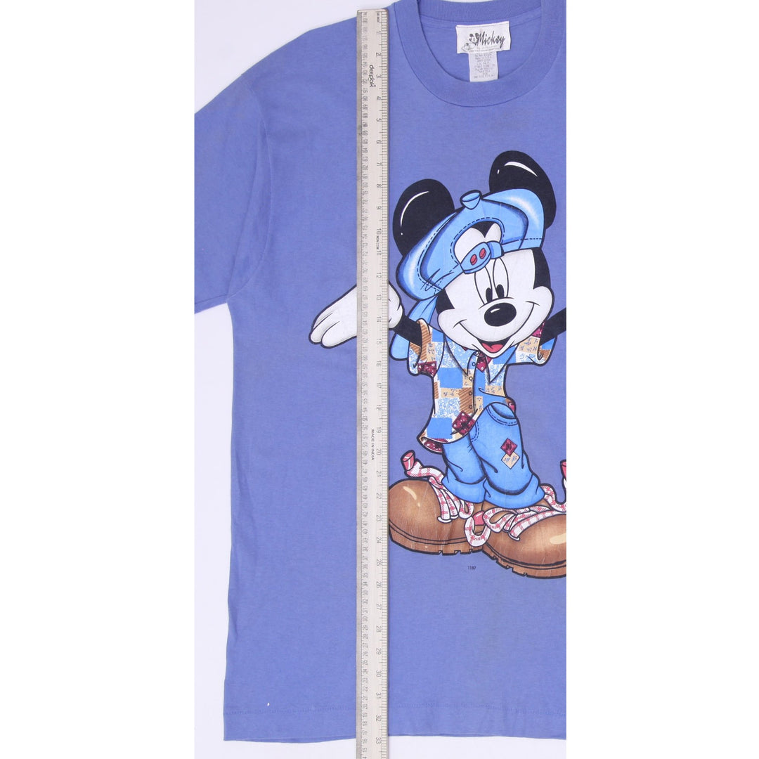 Vintage 90s Hip Hop Mickey Mouse Graphic T-Shirt Jerry Leigh Made in USA OSFA