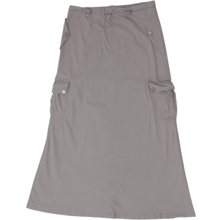 Y2K Ladies Long Cargo Skirt Beige Pockets XL | Migration_Skirts | Fashion Rerun