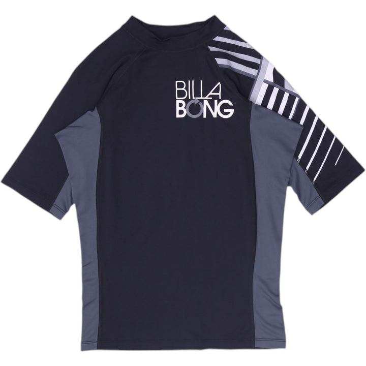 Mens Billabong Rash Guard Black UPF 50 Sun Protection Swimwear Size L