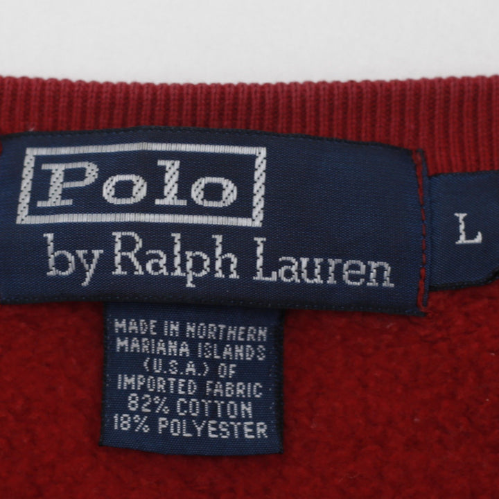 Vintage Mens Polo Ralph Lauren Red Sweatshirt Cotton Blend Logo