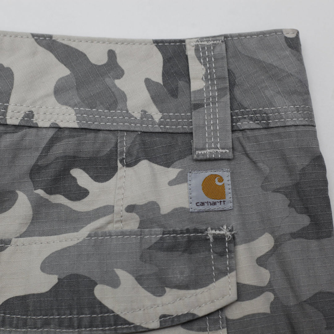 Ladies Carhartt Snow Camo Ripstop Cropped Cargo Pants Size 8