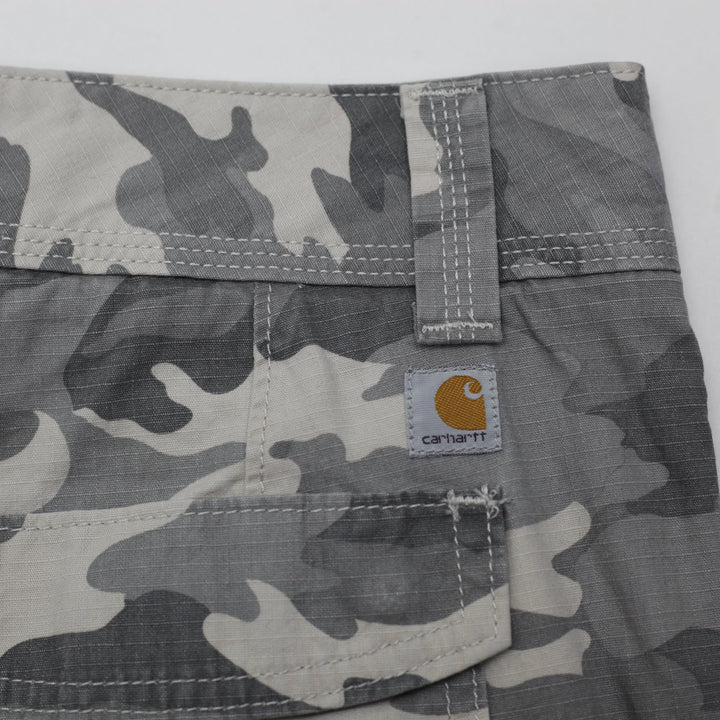 Ladies Carhartt Snow Camo Ripstop Cropped Cargo Pants Size 8