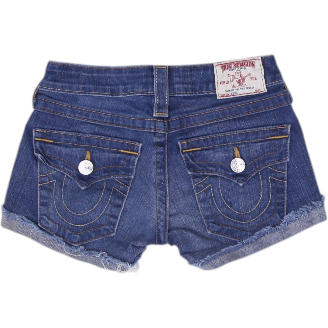 Y2K Womens True Religion Keira Denim Shorts Blue Siz 24