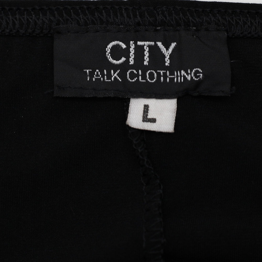 Y2K Ladies City Talk Black Halter Dress Size L