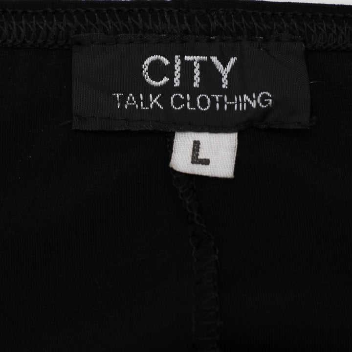 Y2K Ladies City Talk Black Halter Dress Size L