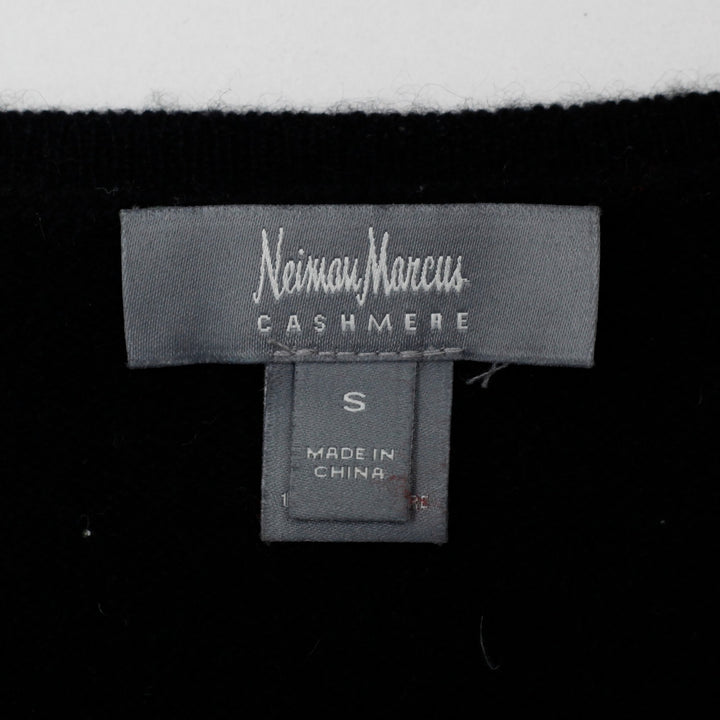 Ladies Neiman Marcus 100% Cashmere Black V-Neck Sweater