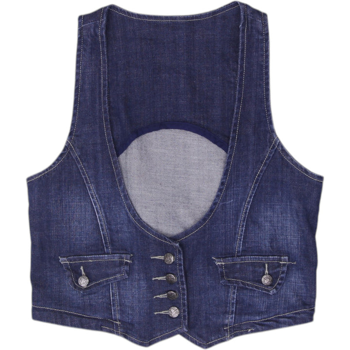 Y2K Ladies Adaro Jeans Denim Vest Waistcoat Size 42