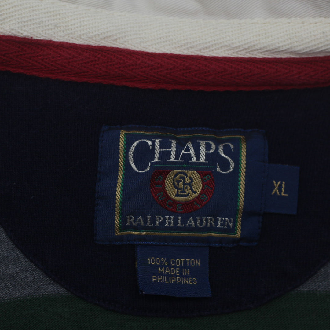 Shop Vintage Chaps Ralph Lauren Striped Rugby Shirt Size XL