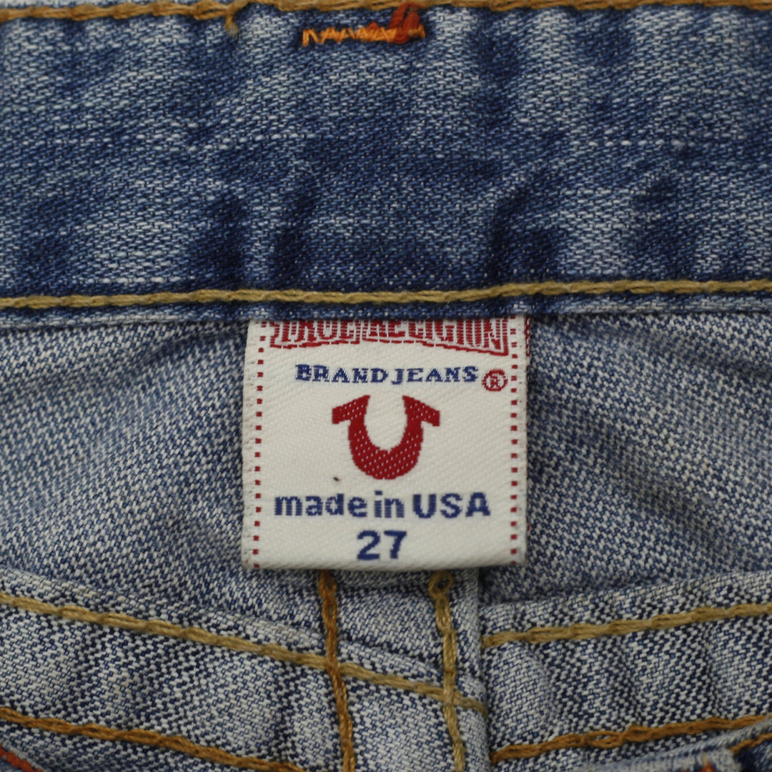 Y2K Ladies True Religion Patchwork Flare Jeans Ashbury Size 27 Made In USA