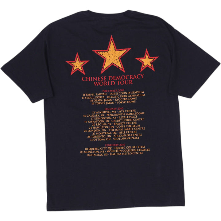 Vintage Mens Guns N Roses T-Shirt Black Graphic Band Tour Size L