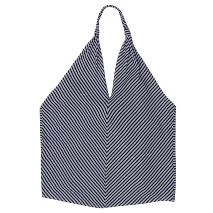 Y2K Ladies Stripe Halter Top