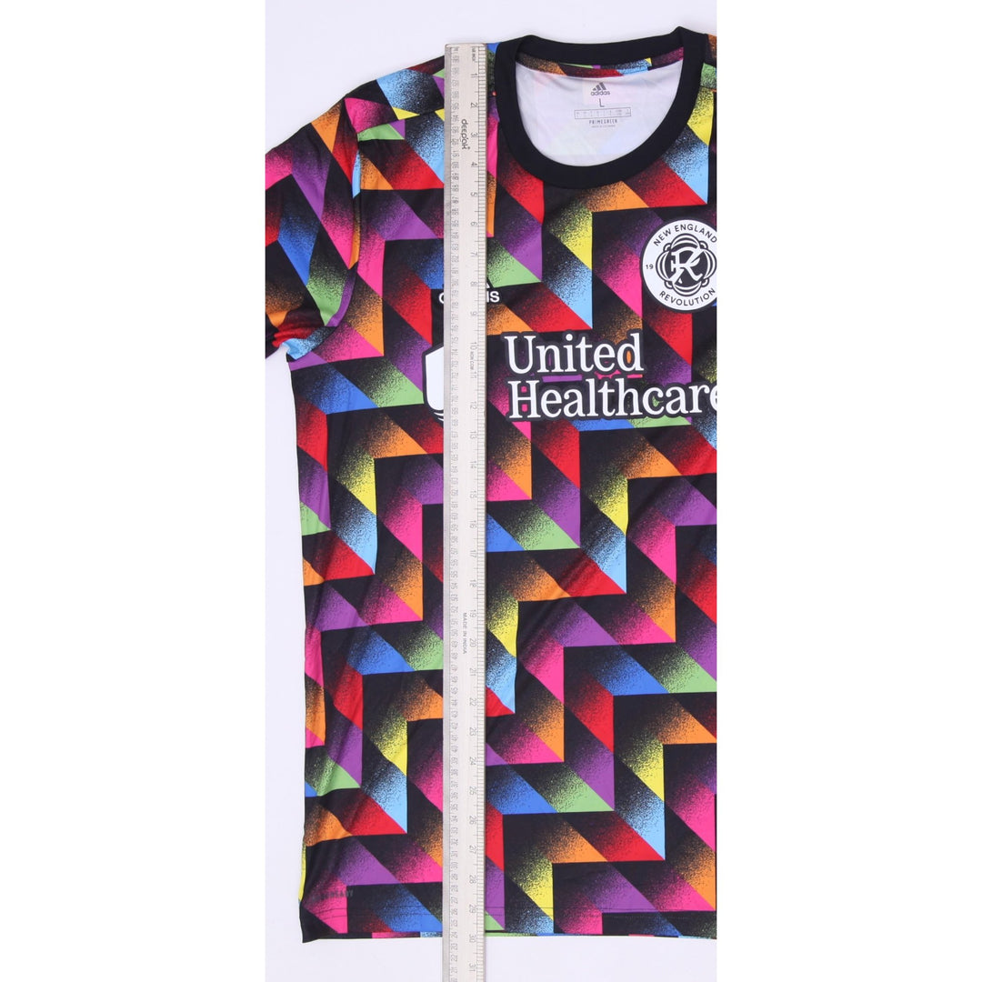 Mens 2021 Adidas MLS New England Revolution Geometric Warm Up Jersey Size L