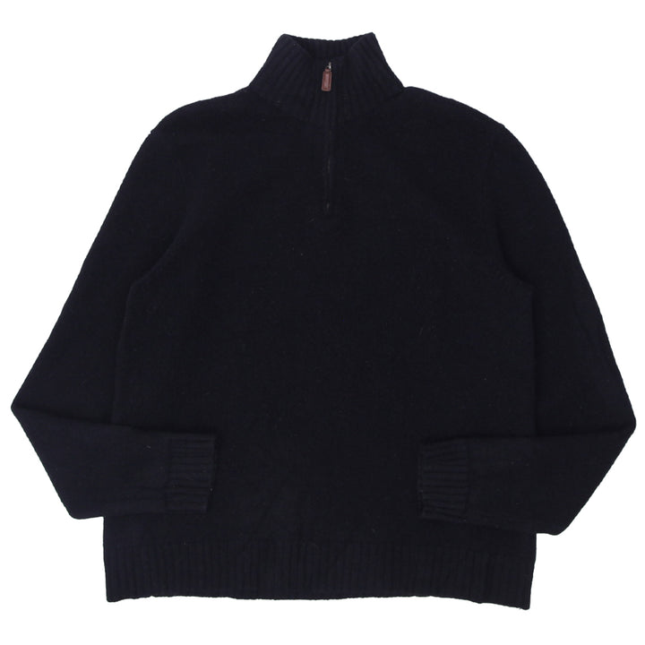 Vintage Polo Ralph Lauren 100 % Lambs Wool Quarter Zip Sweater Black XL - Fashion Rerun Vintage Migration_Sweaters