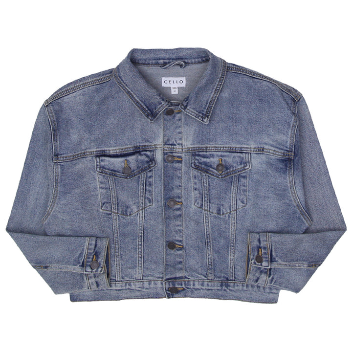 Y2K Ladies Cello Crop Denim Jacket - Fashion Rerun Vintage Migration_Jacket