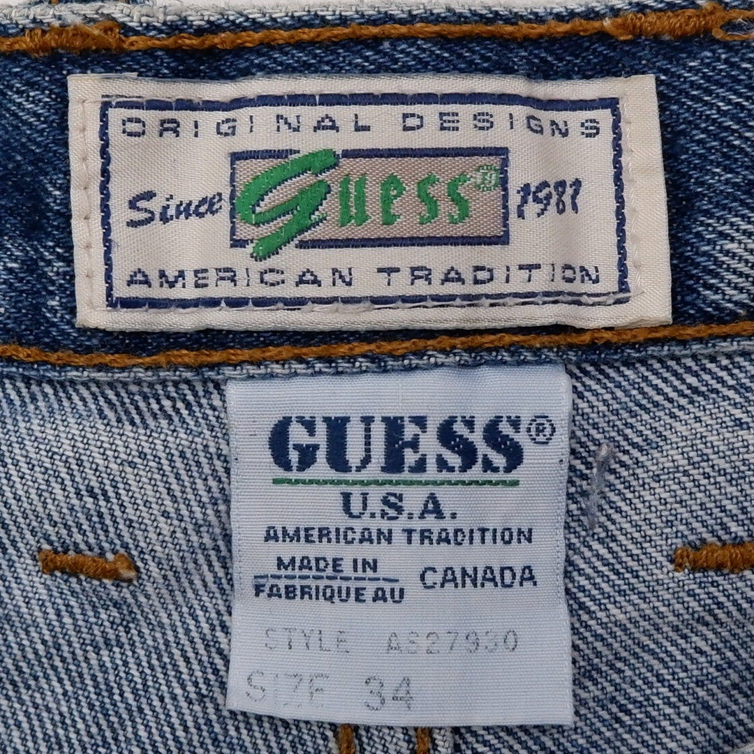 Vintage Mens Guess Straight Leg Jeans Blue Denim USA Made