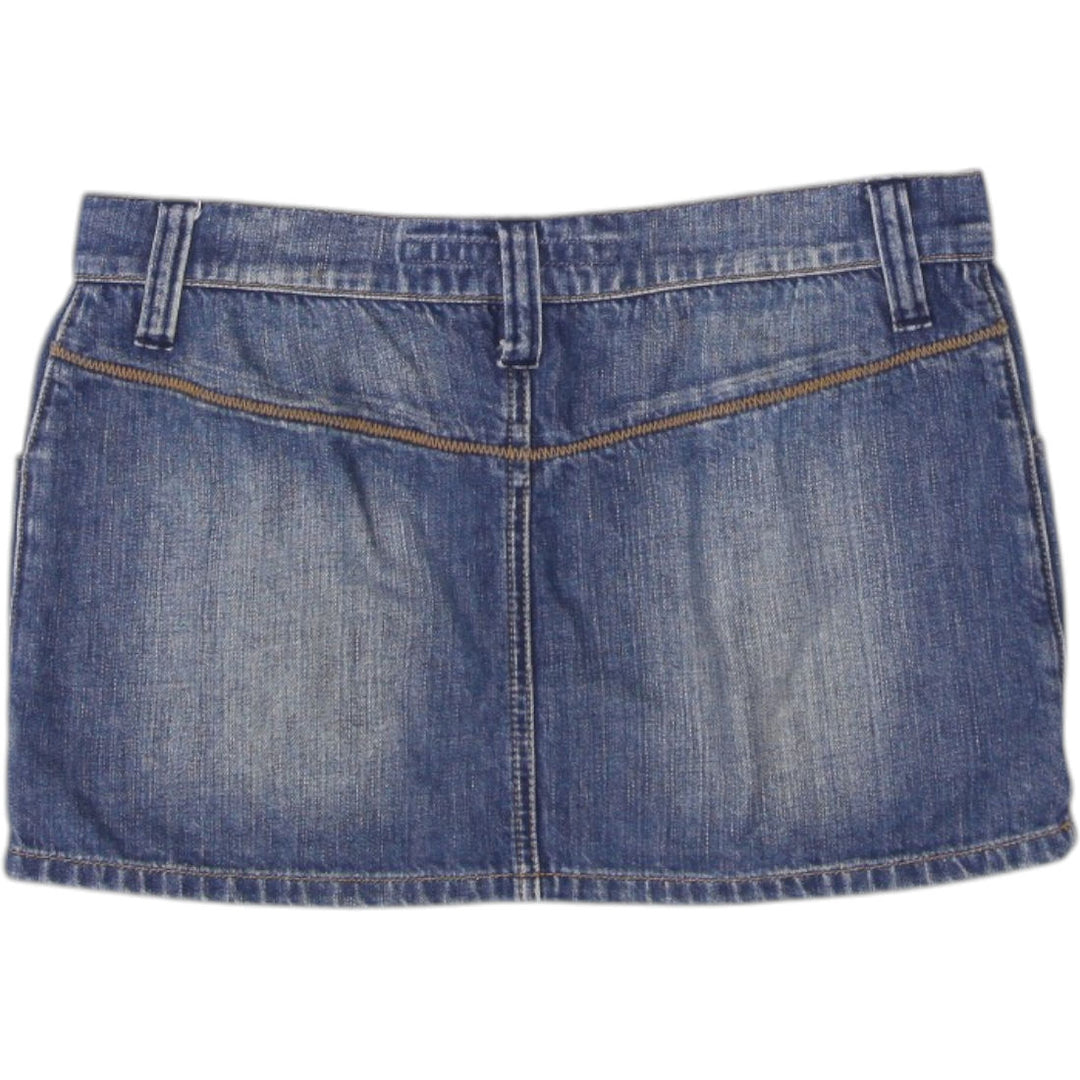 Y2K Ladies Onyx Jeans Mini Skirt Embroidered Detail