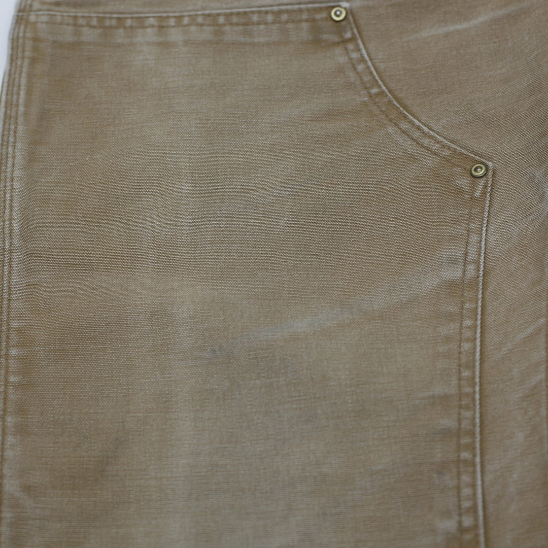 Mens Carhartt B01 BRN Dungaree Fit Double Knee Workwear Customize Belt Pants Size 34x34 | Migration_Pants WW | Fashion Rerun