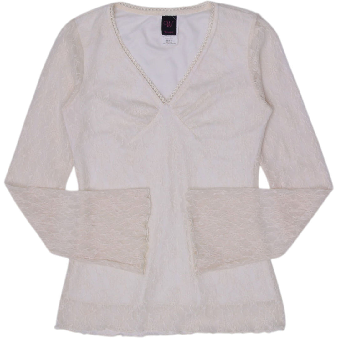 Y2K Ladies Lace Long Sleeve Top Size M | Migration_Y2K Tops | Fashion Rerun