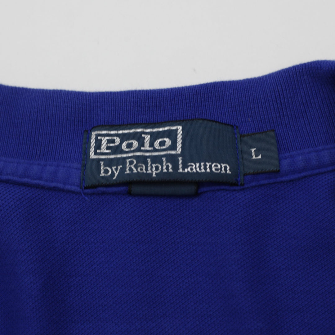 Mens Polo Ralph Lauren Long Sleeve Polo T-Shirt Blue Cotton Casual Size L