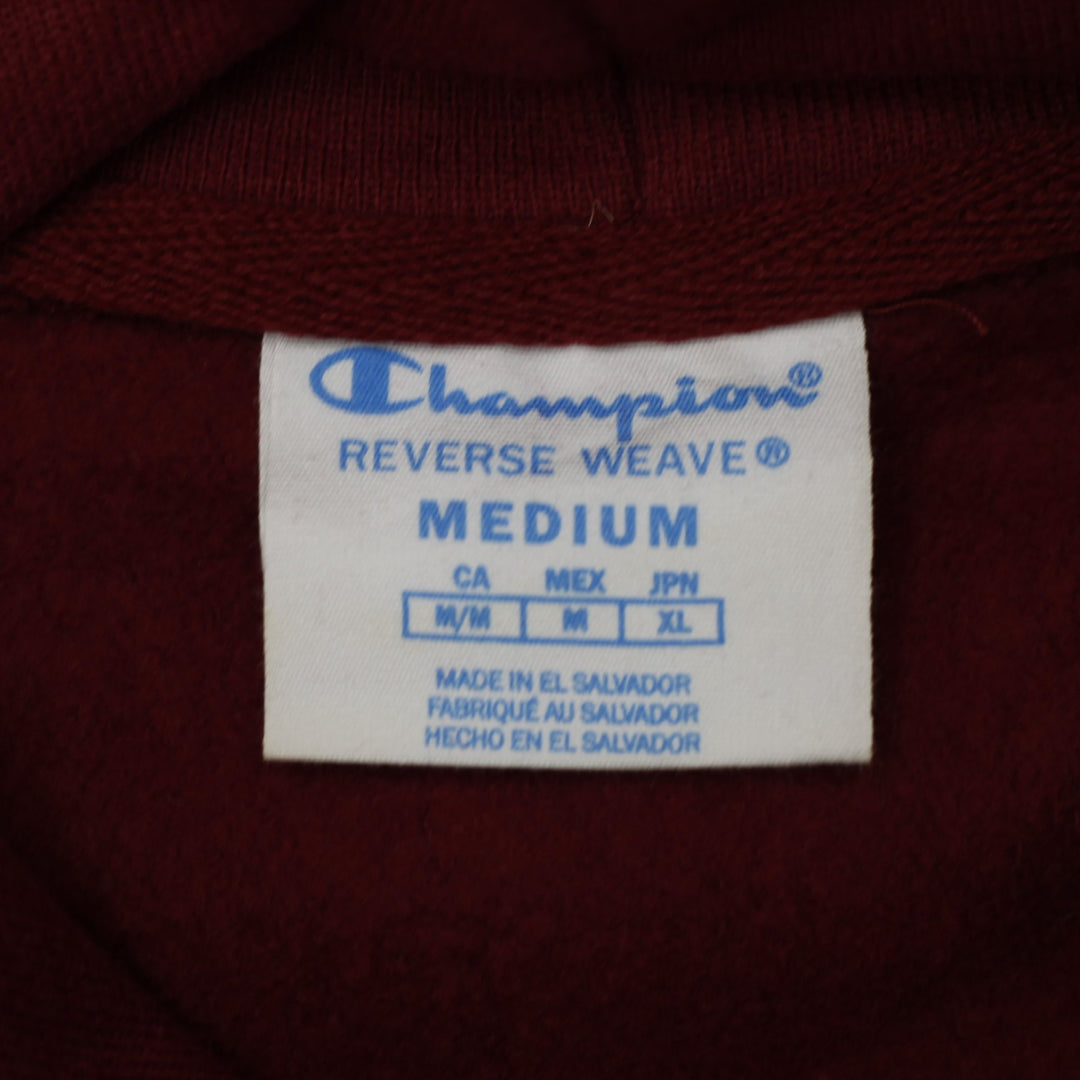 Mens Champion Reverse Weave Hoodie Maroon University Graphic | Migration_Hoodies - Back View | Fashion Rerun