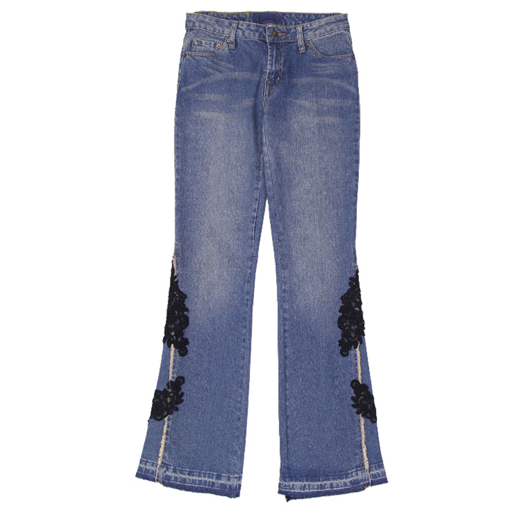 Y2K Ladies Bisou Bisou Embroidered Patch Jeans