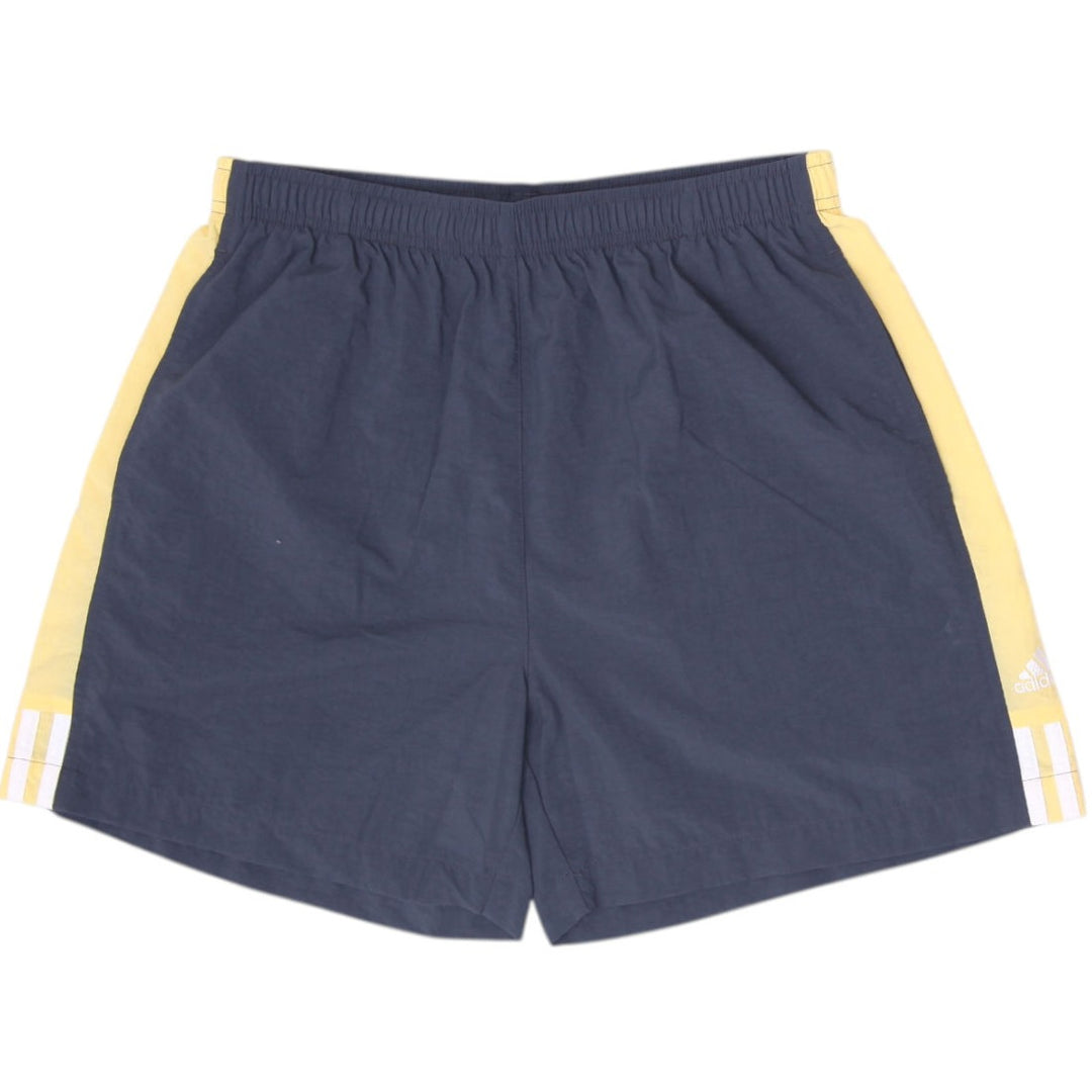 Vintage Adidas 3-Stripe Soccer Shorts Medium Black Yellow Nylon 2005