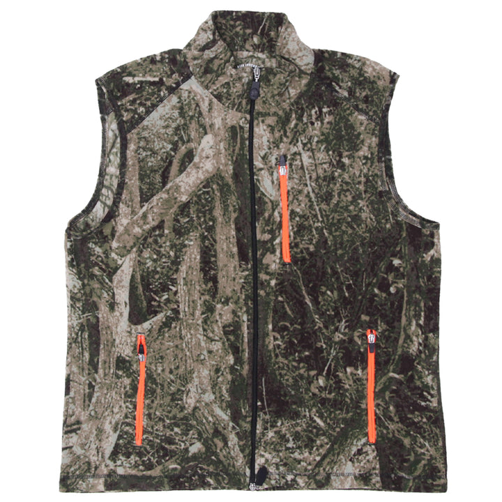 Mens Reels Legends Full Zip Fleece Camo Vest - Fashion Rerun Vintage Migration_Jacket