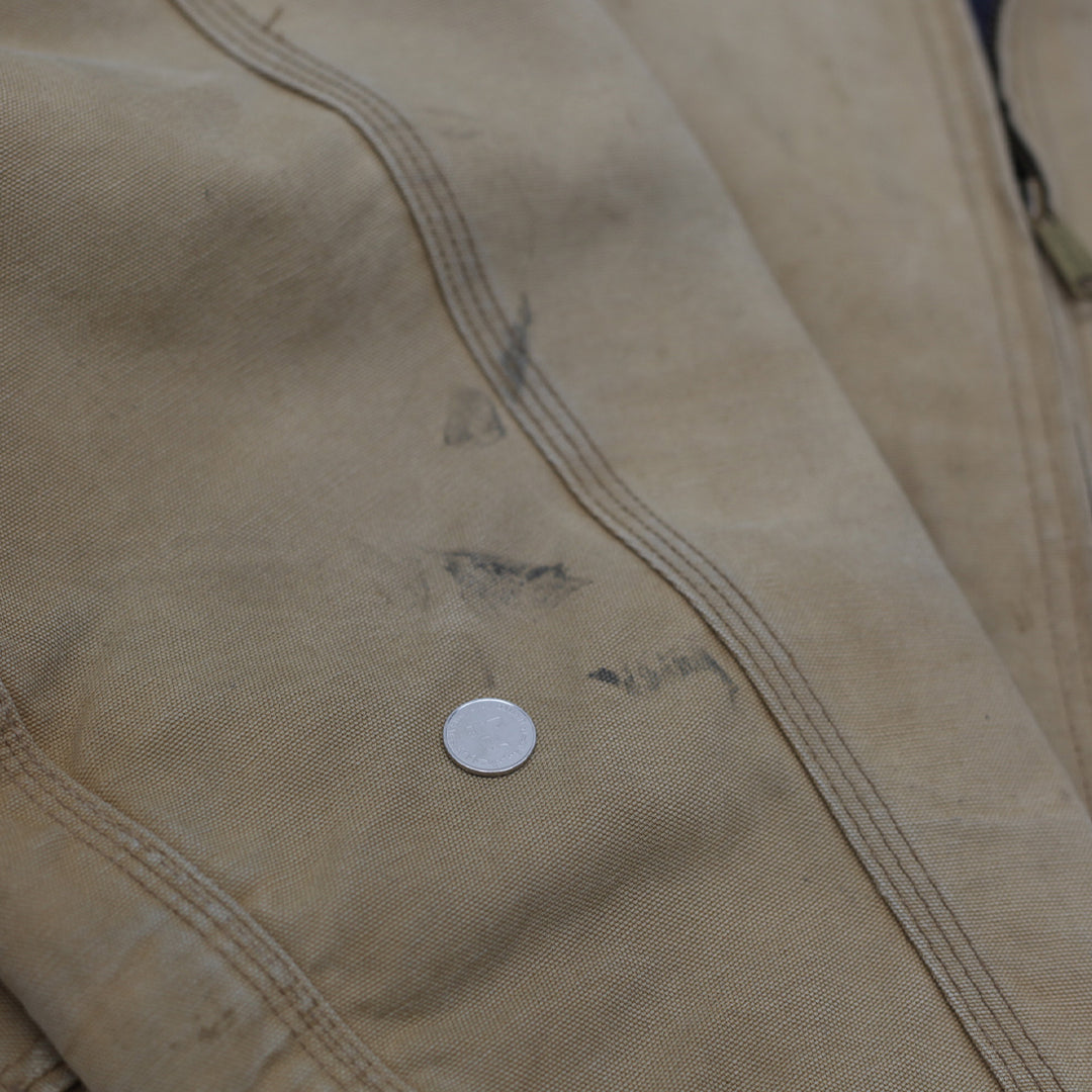 Vintage Carhartt Sandstone Detroit Jacket-Blanked Lined Curdoroy Collar - Fashion Rerun Vintage Migration_Jacket