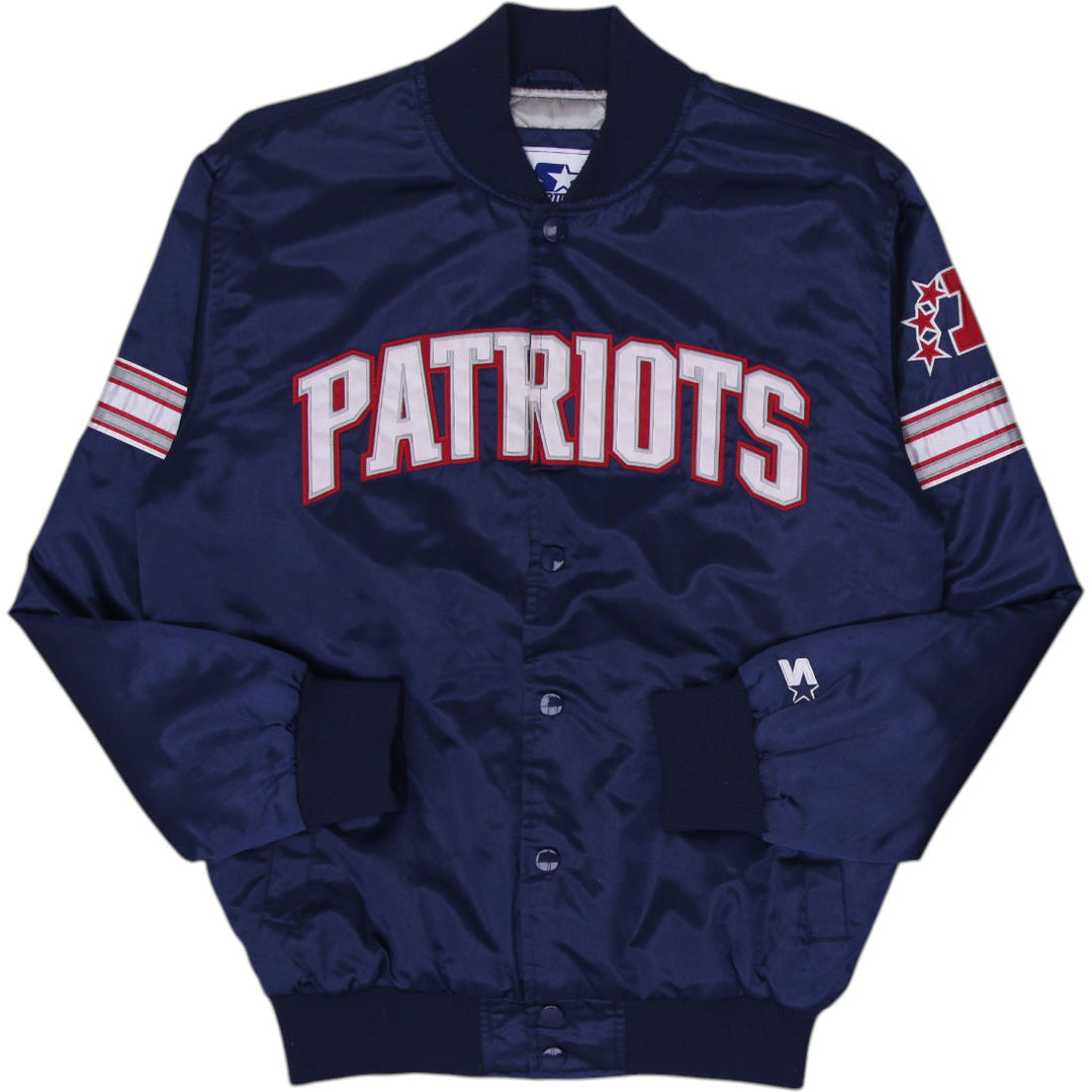 Vintage Starter New England Patriots AFC NFL Football Satin Bomber Jacket Size M