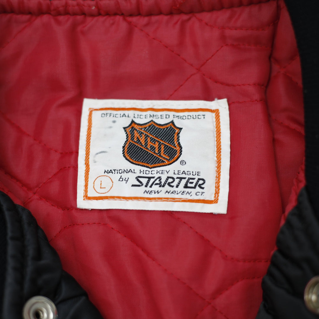 Vintage 1980s Chicago Blackhawks Starter Satin Varsity Jacket Size L