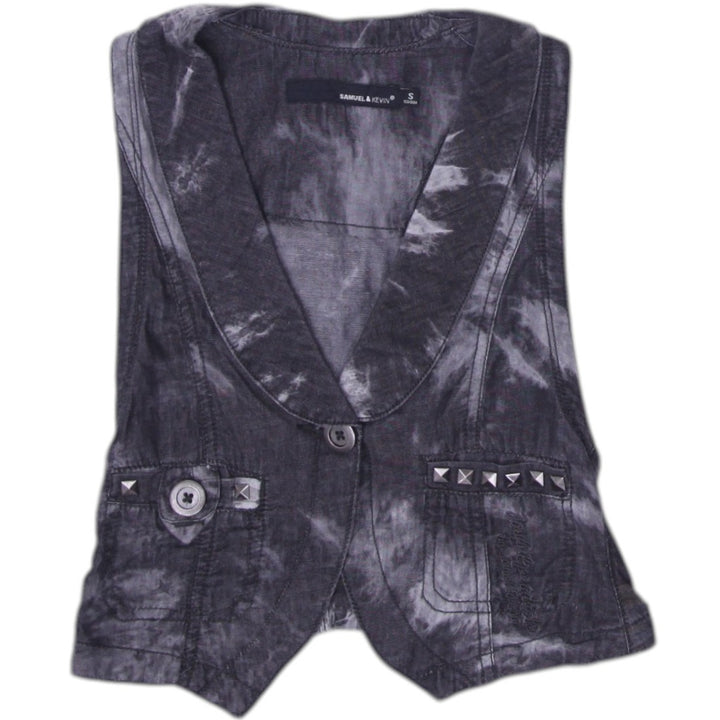 Y2K Ladies Gray Button Sleeveless Vest Size S | Migration_Y2K Tops | Fashion Rerun