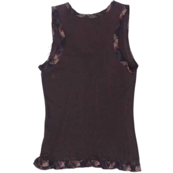 Y2K Ladies ZicZac Sleeveless Brown Top