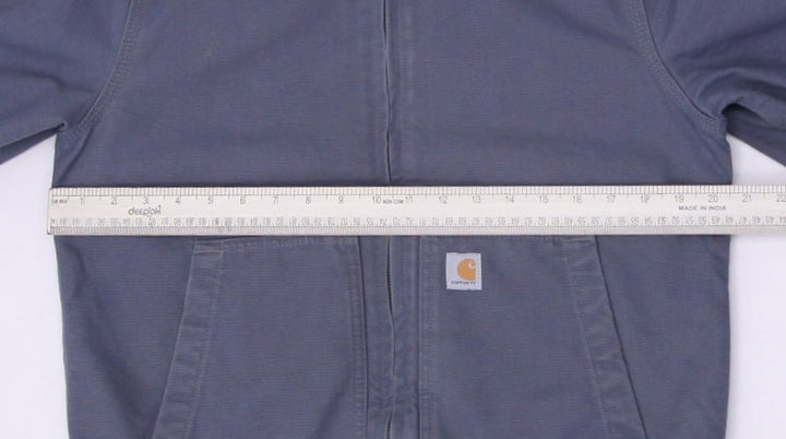 Mens Carhartt 104053-E03 Jacket Gray Hooded Workwear Quilted Pockets Size S