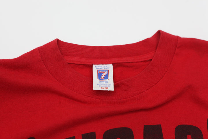 Vintage NBA Chicago Bulls T-Shirt Red Logo 7 L