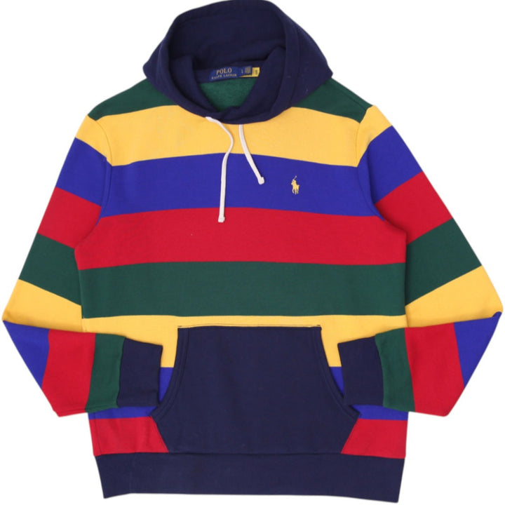 Mens Polo Ralph Lauren Rainbow Striped Pullover Hoodie Size L
