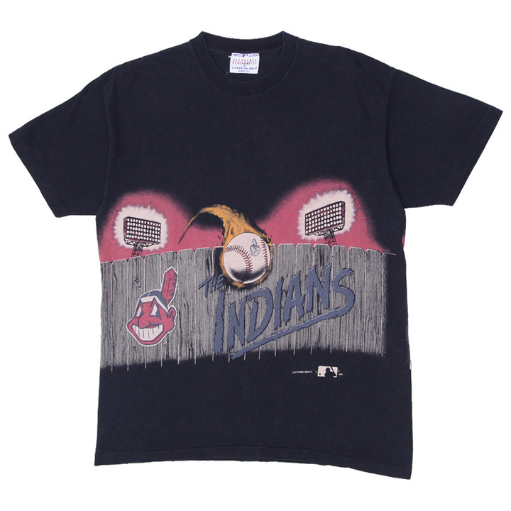 Vintage 1994 Cleveland Indians Lightning Bolt T-Shirt, Single Stitch Made in USA - Fashion Rerun Vintage 