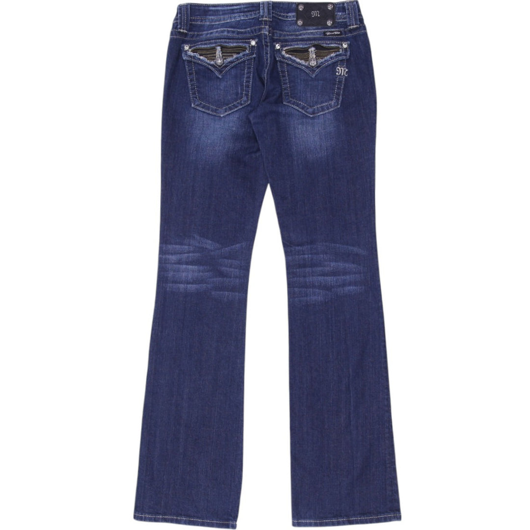 Y2K Ladies Miss Me Jeans Dark Wash Embroidered Back Pockets