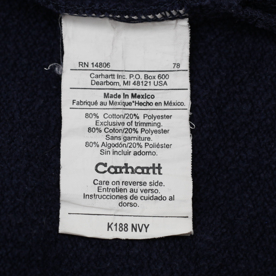 Vintage Mens Carhartt 1/4 Zip Sweatshirt USA K188 NVY Size XL