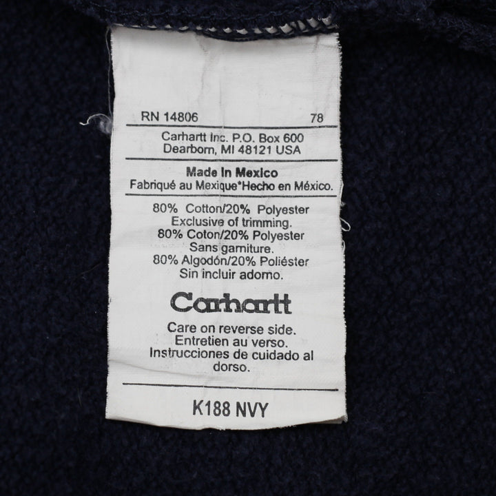 Vintage Mens Carhartt 1/4 Zip Sweatshirt USA K188 NVY Size XL