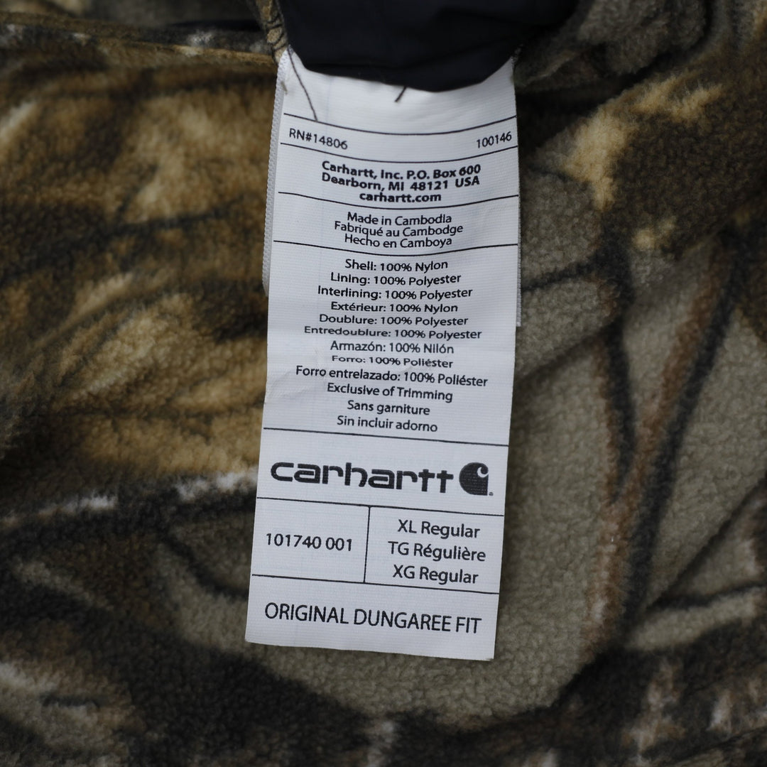 Mens 101740 0001 Reversible Camo Zip Up Carhartt Fleece Jacket