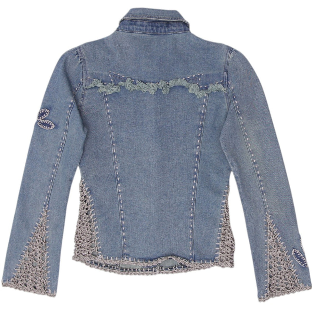 Crochet Detail Denim Jacket Size S | Migration_Jackets - Side View | Fashion Rerun