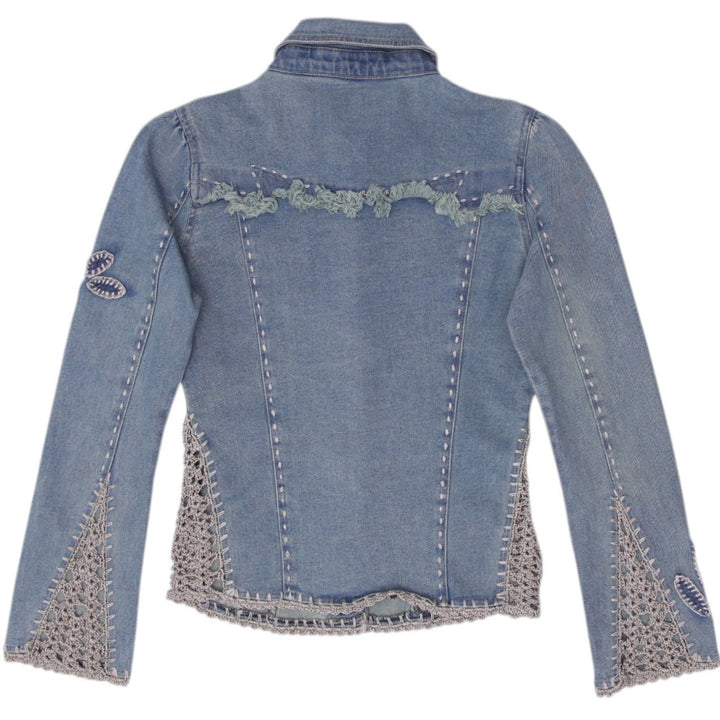 Crochet Detail Denim Jacket Size S | Migration_Jackets - Side View | Fashion Rerun