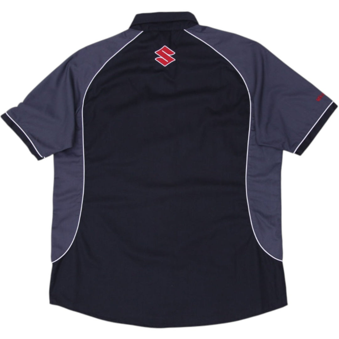 Mens Suzuki Genuine Parts Service Shirt Black Gray Racing Logo XL | Migration_Shirts - Side View | Fashion Rerun