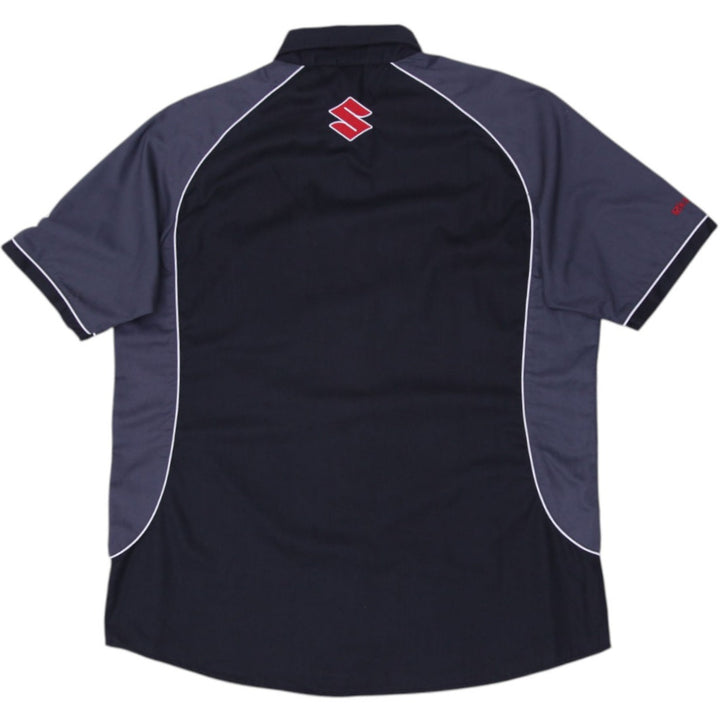 Mens Suzuki Genuine Parts Service Shirt Black Gray Racing Logo XL | Migration_Shirts - Side View | Fashion Rerun