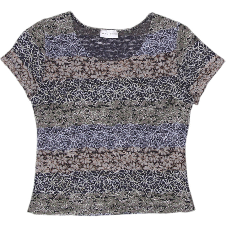 Y2K Ladies Floral Pattern Lace Top Size S | Migration_Y2K Tops | Fashion Rerun
