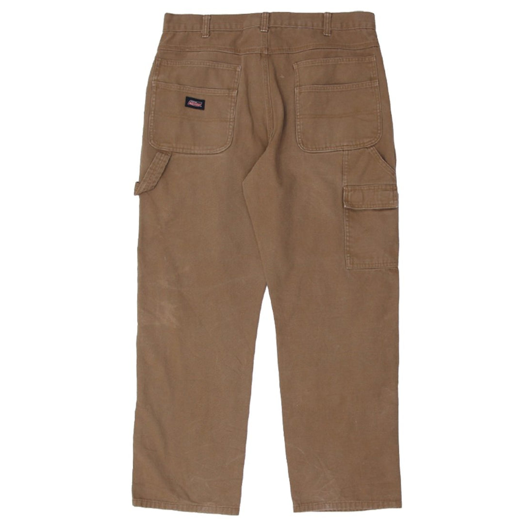 Mens Dickies Workwear Pants Brown Canvas Durable Utility
