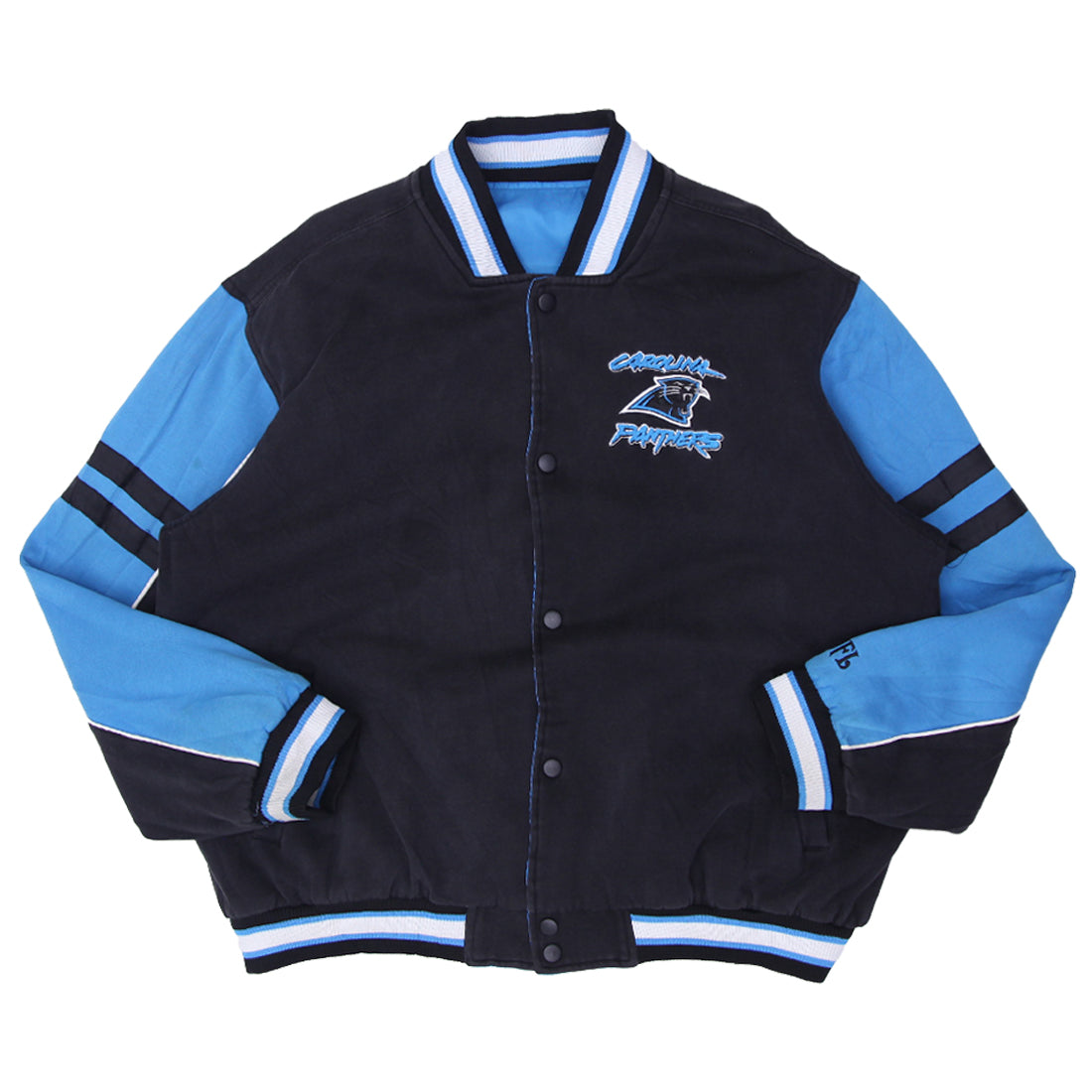Shop Vintage NFL Carolina Panthers Reversible Black / Blue Jacket