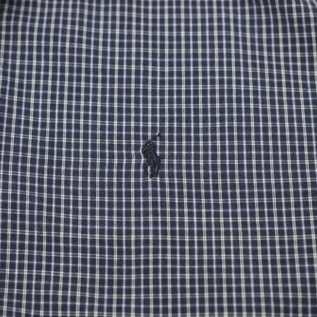 Mens Ralph Lauren Blake Shirt Navy Checkered Cotton Casual