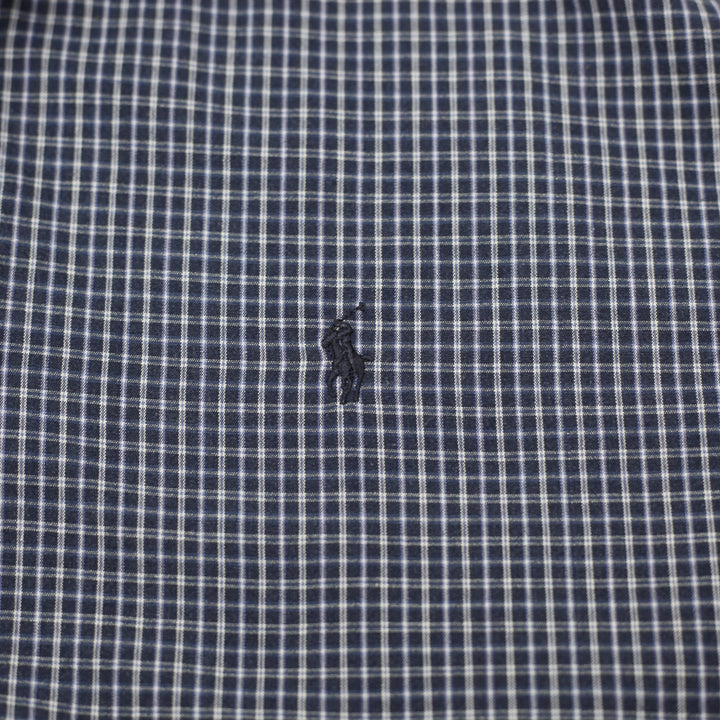 Mens Ralph Lauren Blake Shirt Navy Checkered Cotton Casual
