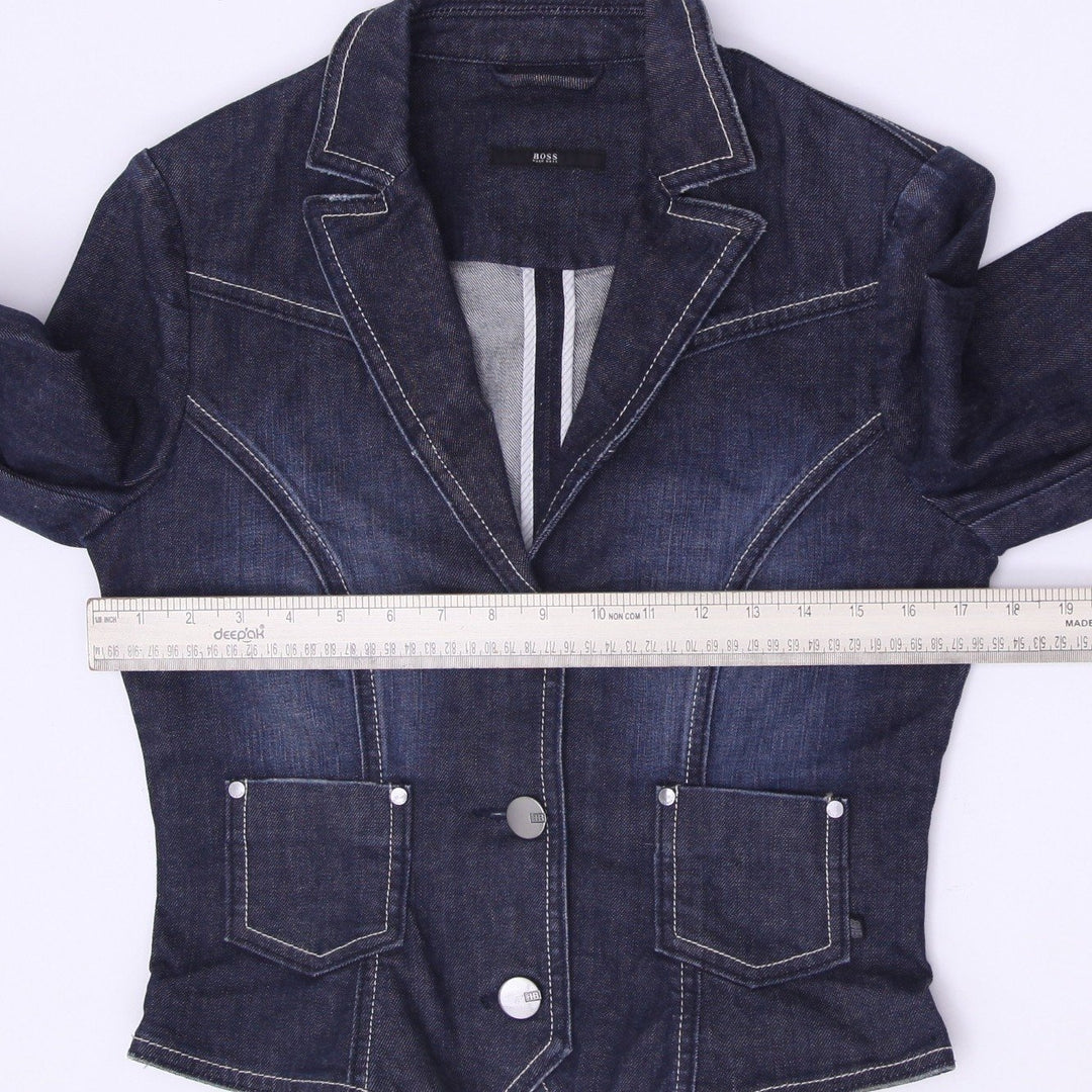 Ladies Hugo Boss Cropped Denim Blazer Jacket